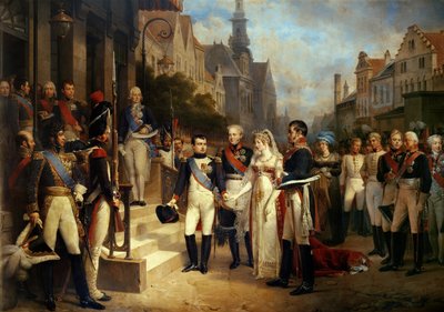Napoleon Bonaparte (1769-1821) Receiving Queen Louisa of Prussia (1776-1810) at Tilsit, 6th July 1807 by Nicolas Louis Francois Gosse